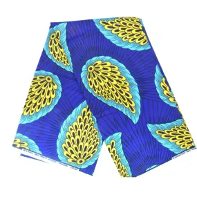 African Print Blue and yellow feathers - CA100