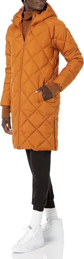Amazon Essentials Women's Puffer Jacket, Heavyweight Diamond Quilted Knee Length Winter Coat