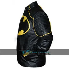Batman Yellow Black Motorcycle Leather Jacket