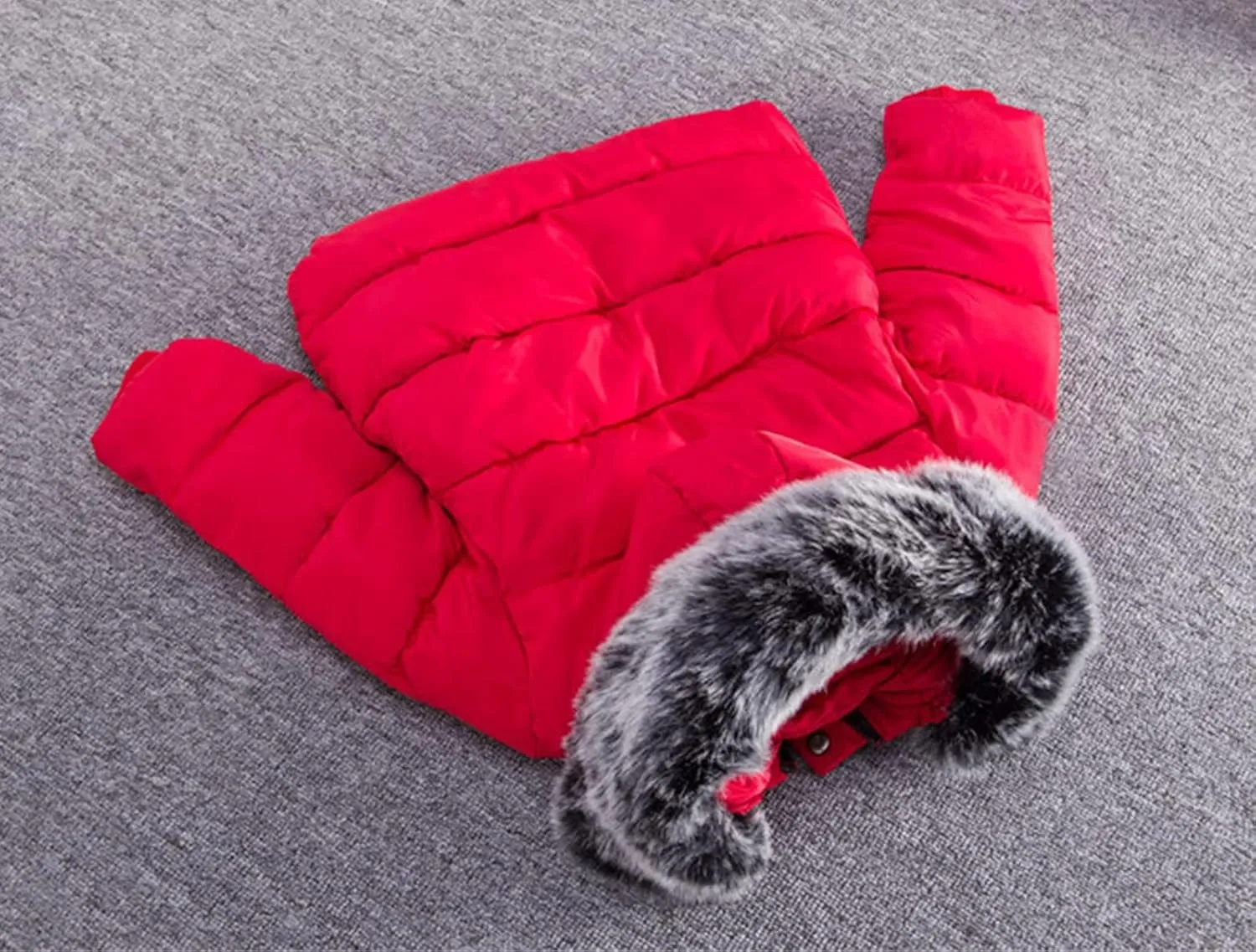 Boys and Toddler's Heavyweight Hooded Puffer Jacket Long Winter Coat Insulated Parka with Faux Fur Collar Down Jacket