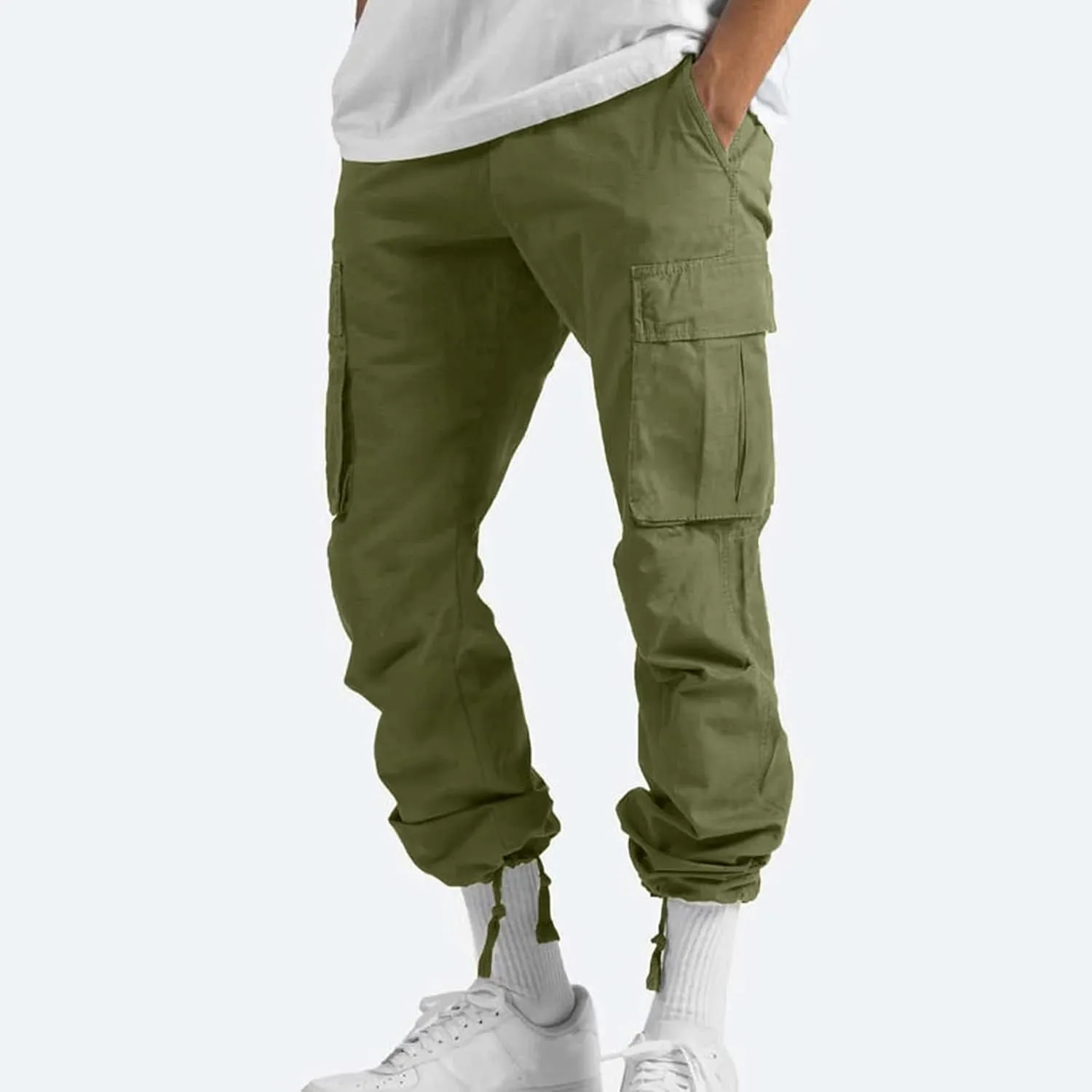 Cargo Pants for Men Lightweight Elastic Waist Joggers Casual Athletic Hiking Pants Multi Pockets 2025 Tactical Pants