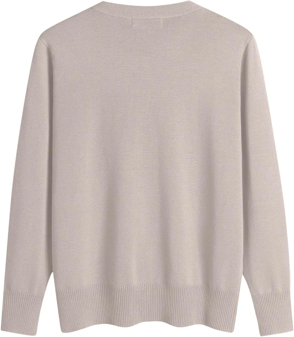 Cashmere Long Sleeve Deep V Neck Sweater for Women - Soft Wool Tunic Top - Trendy and Dressy