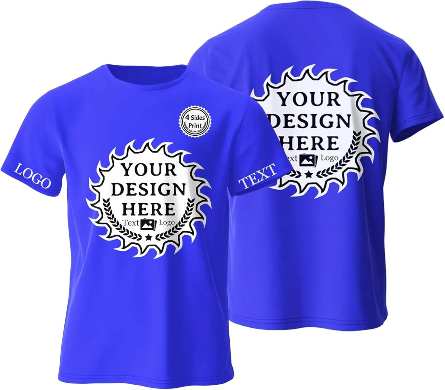 Custom T Shirts Add Your Logo,Text,Photo,Custom Shirts Unisex Print Personalized T Shirt Gifts