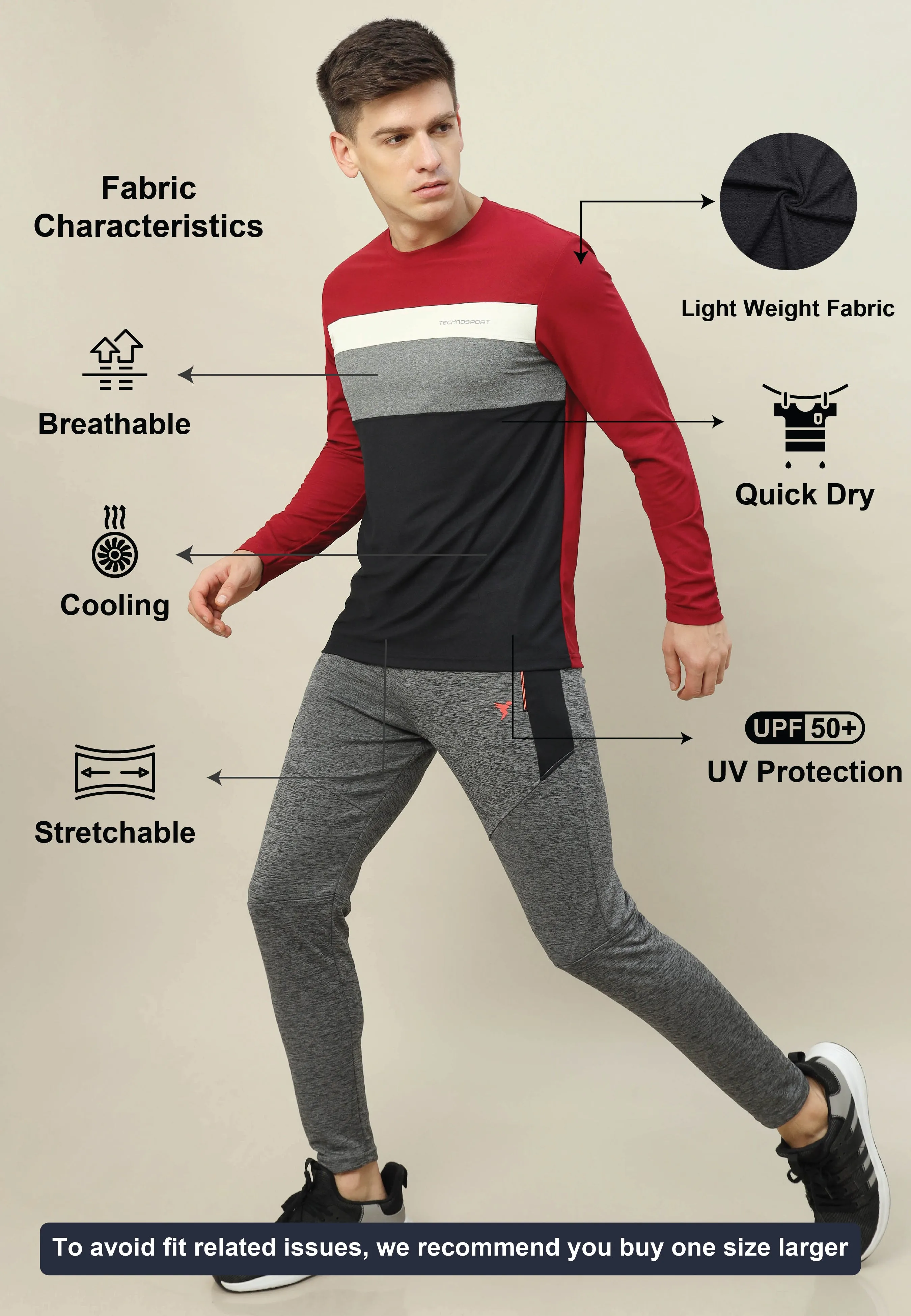 Men Colorblock Slim Fit T-shirt with MATPIQ