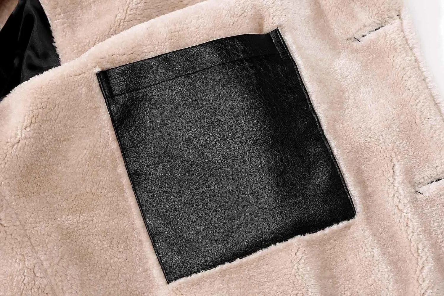 Mens Leather Jacket Fleece Lined Motorcycle Jacket Button Down Faux Leather Jacket Notch Lapel Coat Warm Winter Jacket