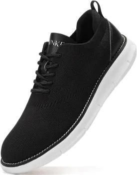 Men's Mesh Dress Shoes Casual Business Lace Up Oxford Sneakers Lightweight Breathable Walking Shoes Comfortable Thick Sole Tennis Footwear