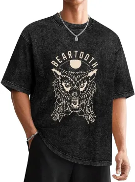 Men's Women's Graphic T-Shirts Music Beartooths Band Shirt Oversized Tees Short Sleeve Vintage Washed Tshirt Unisex Streetwear Graffiti Tops