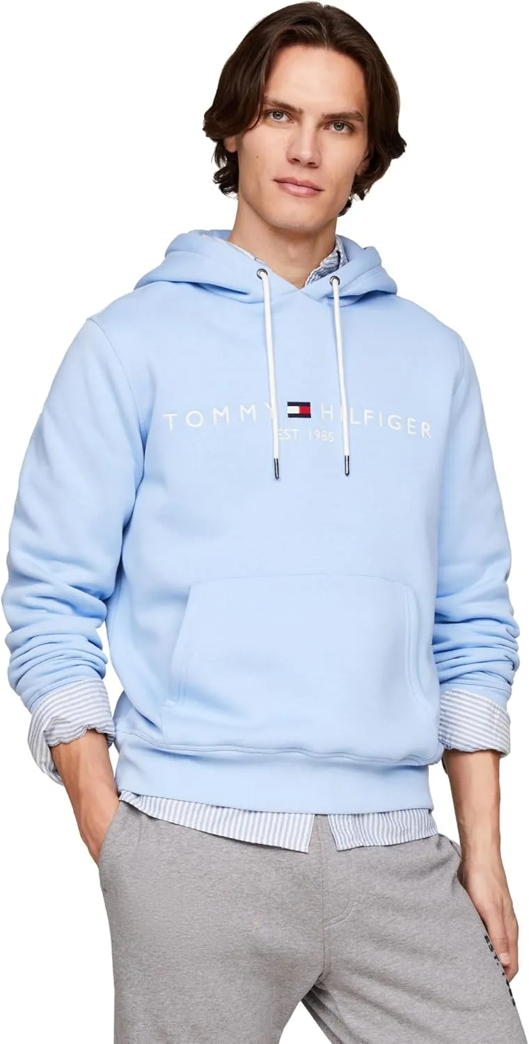 Tommy Hilfiger Men's Medium Weight Fleece Hoodie Sweatshirt with Embroidered Logo, Also Available in Big & Tall