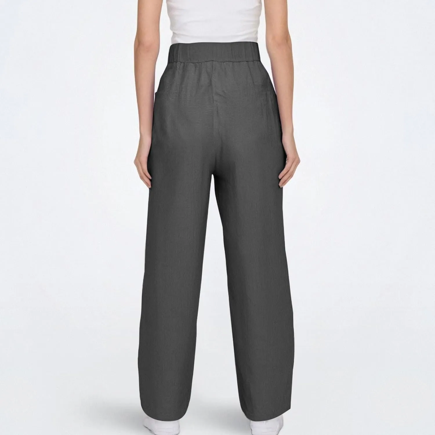 Women's Fashion Elastic Lightweight Breathable Lace Trim Vintage Casual Dressy Loose Fit Pants
