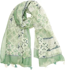 YOUR SMILE Large Boho Scarf for Women Lightweight Floral Printed Scarves Fall Winter Fashion Fringed Shawl wraps